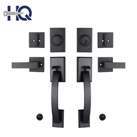 Juego de Manijas para Puerta de Aleación de Zinc Negro de Alta Calidad, Cerradura Cuadrada, Kit de Manijas para Puerta Interior, Herrajes para Puerta Cuadrada