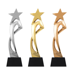 Trophée en résine JINZUN Golden <span class=keywords><strong>Star</strong></span> pour les gagnants des concours d'art/chant/danse, souvenirs d'événements, trophée en résine pas cher, coupe de récompense - Product Image 2