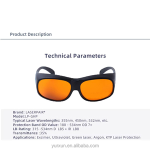 532nm 레이저 방사선 보호용 고급 폴리카보네이트 렌즈 고글 - Product Image 3