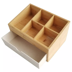 Table de coiffeuse en bambou, naturel, environnemental, cosmétique, support de rangement de bijoux, organisateur porte-tiroir présentoir - Product Image 5