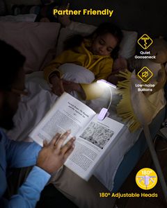 Glocusent nuevo 3 <span class=keywords><strong>Colo</strong></span> 5 nivel de brillo Lámpara de lectura Led Flexible Usb recargable Clip en luz de lectura de libros para lectura - Product Image 6