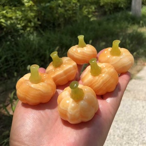 Local Stock Yellow Quartz Pumpkin Carving Natural Crystal Hand Carved Healing Home Decor Collection Folk <b>Art</b> Jiangsu Crystalhola - Product Image 5