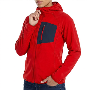 Custom Men's <b>Fleece</b> Hooded <b>Jacket</b> Windproof Water Resistant Outdoor Hiking Casual 100% Cotton <b>Lined</b> with Zipper Pockets OEM - Product Image 4