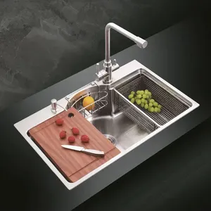 304不锈钢厨房水槽安装附件不锈钢工作站大厨房水槽