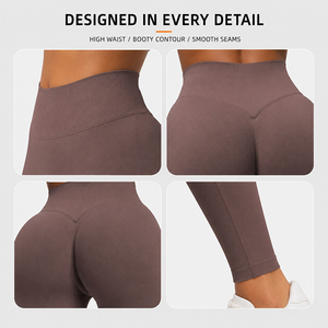 Pantalones de Yoga de Cintura Alta para Mujer, Sin Costuras, Sensación Suave, Elásticos, Control de Abdomen, Levanta Glúteos, Leggings para Pilates y Fitness - Product Image 3