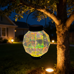 Linterna Solar LED Blanca Cálida Hecha a Mano, Resistente a la Intemperie, Impermeable, con Diseño de Pétalos Iridiscentes <span class=keywords><strong>para</strong></span> Adornos de Jardín - Product Image 2