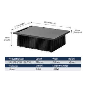 <span class=keywords><strong>Autoventa</strong></span> de fábrica personalizada 1000W 320mm Altura 90mm Disipador de calor de haz alto cuadrado resistente - Product Image 3