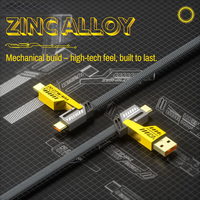 Cable de Datos Plano Trenzado 4 en 1 con PD de 65W, Portátil, para Carga Rápida de Múltiples Dispositivos, Laptops, Smartphones, Cable de Alimentación Universal