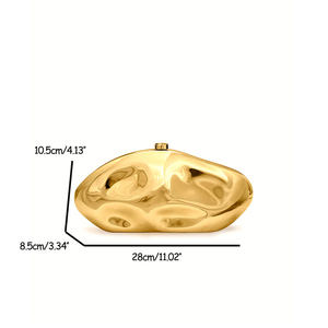 现货批发奢华设计师风格女装新款离合器不规则PVC时尚晚装包钱包金属链手提包 - Product Image 3