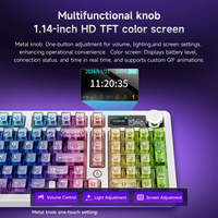 Clavier de jeu Ajazz Ak980 V2 Pro 97 touches, trois modes, batterie 10000 mAh, écran couleur TFT, structure Gasket, touches transparentes