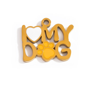 Accesorios de joyería DIY de acero inoxidable estilo europeo americano, colgante de corazón de formas mixtas para la fabricación de collares, chapado en oro de 18 quilates. - Product Image 4