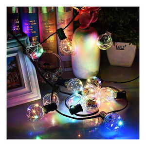 Guirnalda de luces LED de 100 pies, alambre de cobre, 50leds, Bombilla E12 G40, luces de jardín impermeables, guirnalda de luces para exteriores para decoración de bodas - Product Image 1