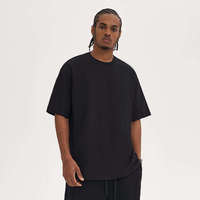 T-shirts vierges unisexe en coton 100% de qualité supérieure, tricotés, grammage lourd 280 GSM, épais, avec logo personnalisé, coupe oversize
