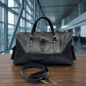 Sac de voyage unisexe en cuir véritable de haute qualité, classique, luxueux, élégant, multifonctionnel, avec poignée souple - Product Image 2
