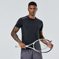 T-shirts d'été pour hommes à séchage rapide, col rond, respirants, anti-odeurs, hauts de sport athlétiques pour la gym, la course et l'entraînement