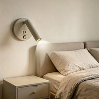Lampe murale de lecture LED avec port de charge USB, projecteur universel à focalisation réglable, lampe de lecture pour tête de lit, lampe murale standard européenne