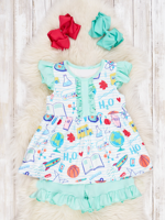 Collection Rentrée des Classes : Ensemble Décontracté Imprimé Animaux en Soie de Lait pour Bébés et Tout-Petits (Garçons et Filles) - Vente en Gros