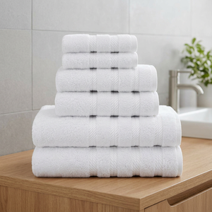 White Cotton Disposable Bath <b>Towel</b> Set Solid Color Woven Rectangle Quick-Dry Organic Eco-Friendly Hypoallergenic Skin-Friendly - Product Image 1