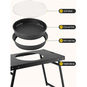 Table de pique-nique pliable d'extérieur réglable en hauteur, portable, pour randonnée, plage, camping, barbecue - Product Image 4