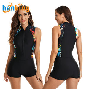 Ehanking Maillot de bain femme manches longues Sport <span class=keywords><strong>Surf</strong></span> <span class=keywords><strong>Combinaison</strong></span> Natation Plage Maillot de bain une pièce <span class=keywords><strong>Combinaison</strong></span> avec coussin - Product Image 1