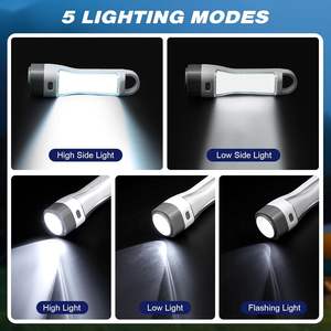 Lampe torche solaire rechargeable, LED super lumineuse, 1000 lumens, étanche, pour les pannes de courant, la maison, le camping, la survie en plein air - Product Image 4