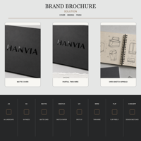 Portefeuille de croquis de conception de concept de produit industriel personnalisé, format A4, paysage, reliure spirale, couverture souple, noir mat, brochure prototype