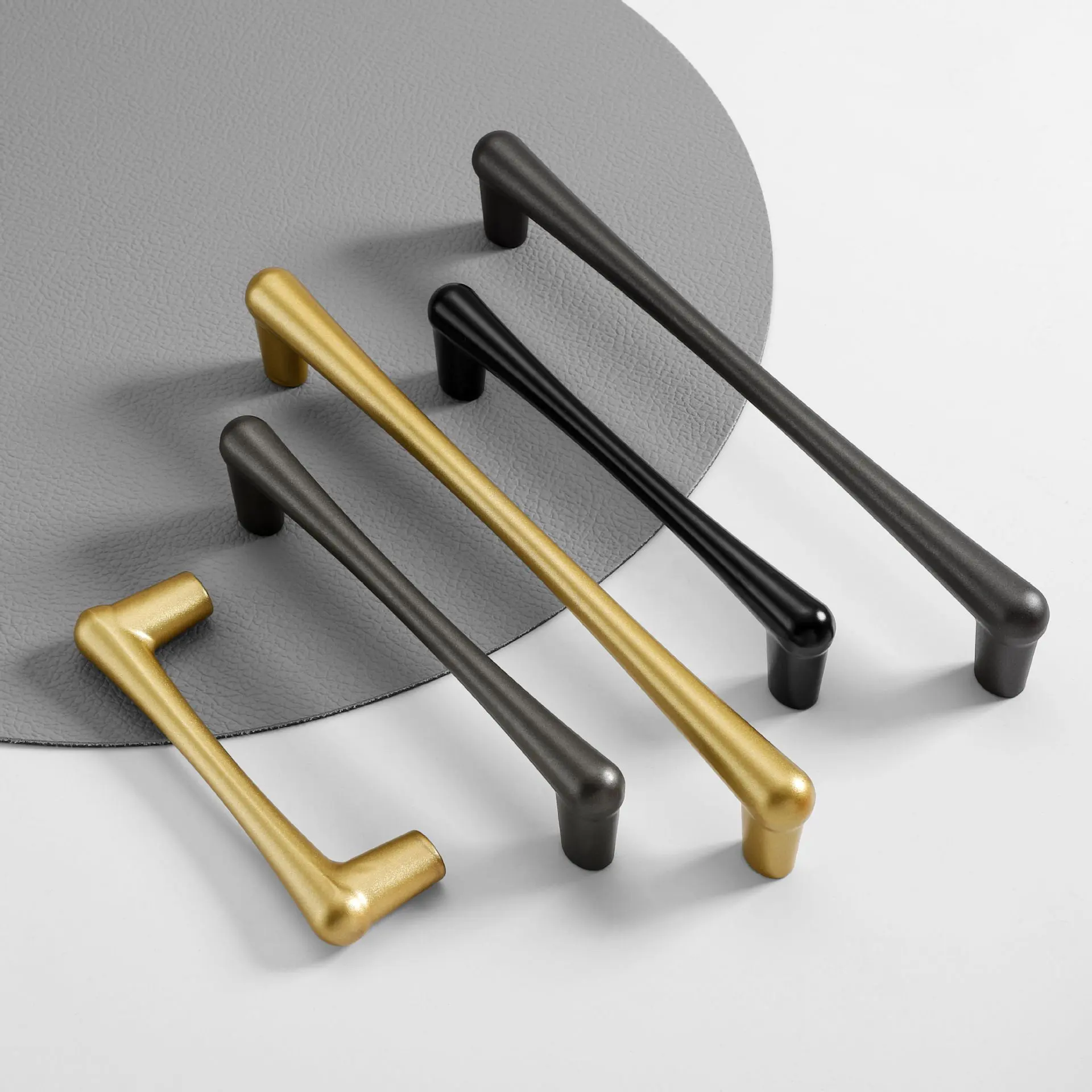 Modern new style gold black zinc solid door furniture drawer desk wardrobe pulls kitchen cabinet handles knobs