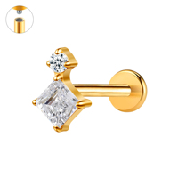 Lot de Piercings Labret en Titane F136 avec Zircon pour Lèvre, Cartilage et Oreille – Bijoux de Corps pour Mariage