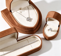 Boîte à bijoux de luxe en daim pour bagues, colliers et bracelets, avec logo personnalisé, idéale pour cadeau de mariage