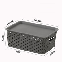 Paniers de rangement en plastique avec couvercles bacs de rangement empilables petite organisation de garde-manger conteneurs de stockage pour étagères tiroirs