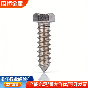 Tornillos para Madera de Cabeza Hexagonal Sólidos y Resistentes, Acero Inoxidable 304 DIN571, Totalmente Roscados, Uso Estándar - Product Image 4