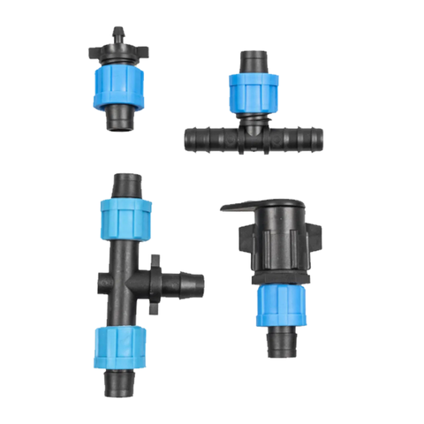 Agriculture Irrigation PC Features Micro Lock Irrigation Fitting for Drip Tape for Greenhouse & Water Hose Media Water