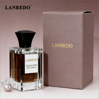 Flacon de parfum carré en verre de luxe 50ml 100ml avec boîte cadeau personnalisée et bouchon haut de gamme |   Ensemble de flacons vaporisateurs de parfum vides