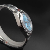 Montre chronographe à quartz pour hommes, 39mm, boîtier en acier, lunette noire, verre saphir, mouvement VK63