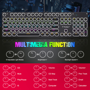 Giá Trị Cao Electroplated Punk Có Dây Bàn Phím Cơ Khí Với Đèn Đầy Màu Sắc Thích Hợp Cho Windows Chơi Game PC Chơi Game Bàn Phím - Product Image 2