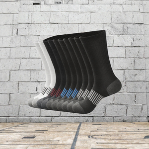 Men's Youth Crew Solid Athletic <b>Socks</b> <b>Moisture</b>-Wicking Odor-Resistant Anti-Slip Bottom/Body Design for Hiking Basketball Summer - Product Image 3