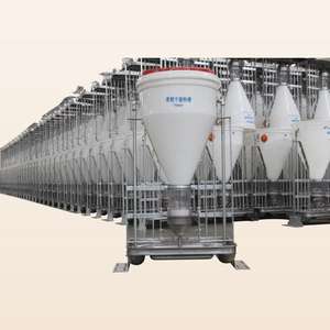 Nouvel Équipement Agricole Authentique Marque Hengyin, Mangeoire Automatique Humide/Sèche en Plastique+Acier Blanc pour Porcs, 50KG, Garantie 1 An - Product Image 1