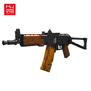 Hw Thompson submachinegun quân sự mô phỏng vũ khí súng nhựa gạch giáo dục Bộ no. AK-74U xây dựng khối 1418pcs
