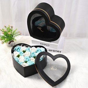 Heart-shaped Windowed Transparent Rigid Gift Box Recycled <b>Materials</b> for Valentine's Day Flower <b>Packaging</b> High-end Silk Scarf - Product Image 4