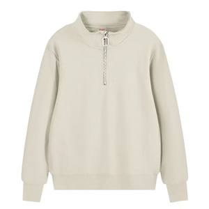 Casual Loose-Fit Half-<b>Zip</b> Sweatshirt for Women - Autumn Wind-Resistant Stand Collar with Drawstring Hem Fitness Sports <b>Top</b> - Product Image 2