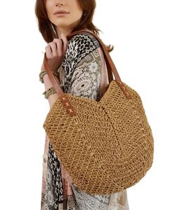 Summer Casual Vintage <strong>Straw</strong> Tote <strong>Bag</strong> with Zipper Closure and Chains Large Capacity Woven Shoulder Handbag for <strong>Beach</strong> &amp; Travel - Product Image 2