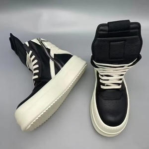Chaussures de créateur personnalisées, baskets montantes noires tendance à lacets, décontractées et épaisses, de marque de luxe, pour hommes et femmes, idéales pour la course à pied - Product Image 5