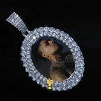 Pendentif de photo à deux couches en laiton, collier avec plateau, plaqué or, pour photo, cz
