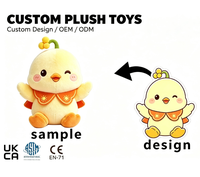 Peluche douce en forme de poussin jaune pour cadeau promotionnel, peluche personnalisée