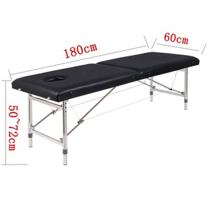 Lit de massage pliable portable à 2 sections, de haute qualité et bon marché, réglable en hauteur, pour <span class=keywords><strong>spa</strong></span>, salon de beauté, tatouage, table de massage faciale - Product Image 6