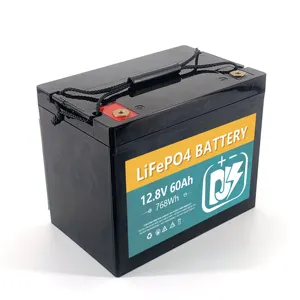 Baterai Lithium siklus dalam 12v 60Ah LiFePO4 baterai penyimpanan energi RV laut baterai lithium pengganti asam timbal