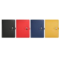 Cubierta de Cuaderno de Cuero con 6 Anillas, Tapa Dura, Recargable, para Promoción