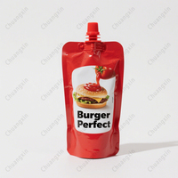 Sac cornue haute température de qualité alimentaire récupérable sur mesure pour sauce, jus, yaourt, emballage de poche à bec verseur pour liquide