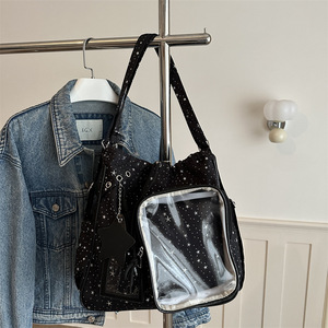 Star Pattern <b>Drawstring</b> <b>Backpack</b> Multi-purpose Shoulder Bag Large Capacity Tote Bag Versatile Crossbody Underarm Bag - Product Image 5