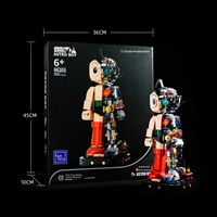 Blok Bangunan Mecha Astro Boy Plastik ABS Grosir Setengah Mekanik Transparan Robot Trendi Figur Perakitan TV Retro 1:8